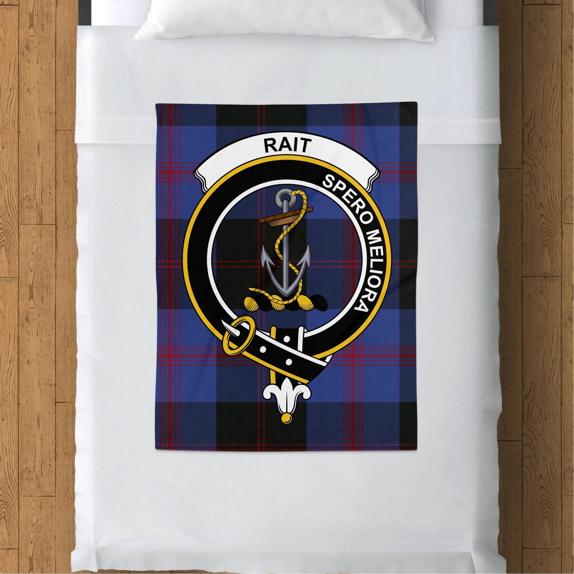 Scottish Clan Rait Tartan Throw Blanket