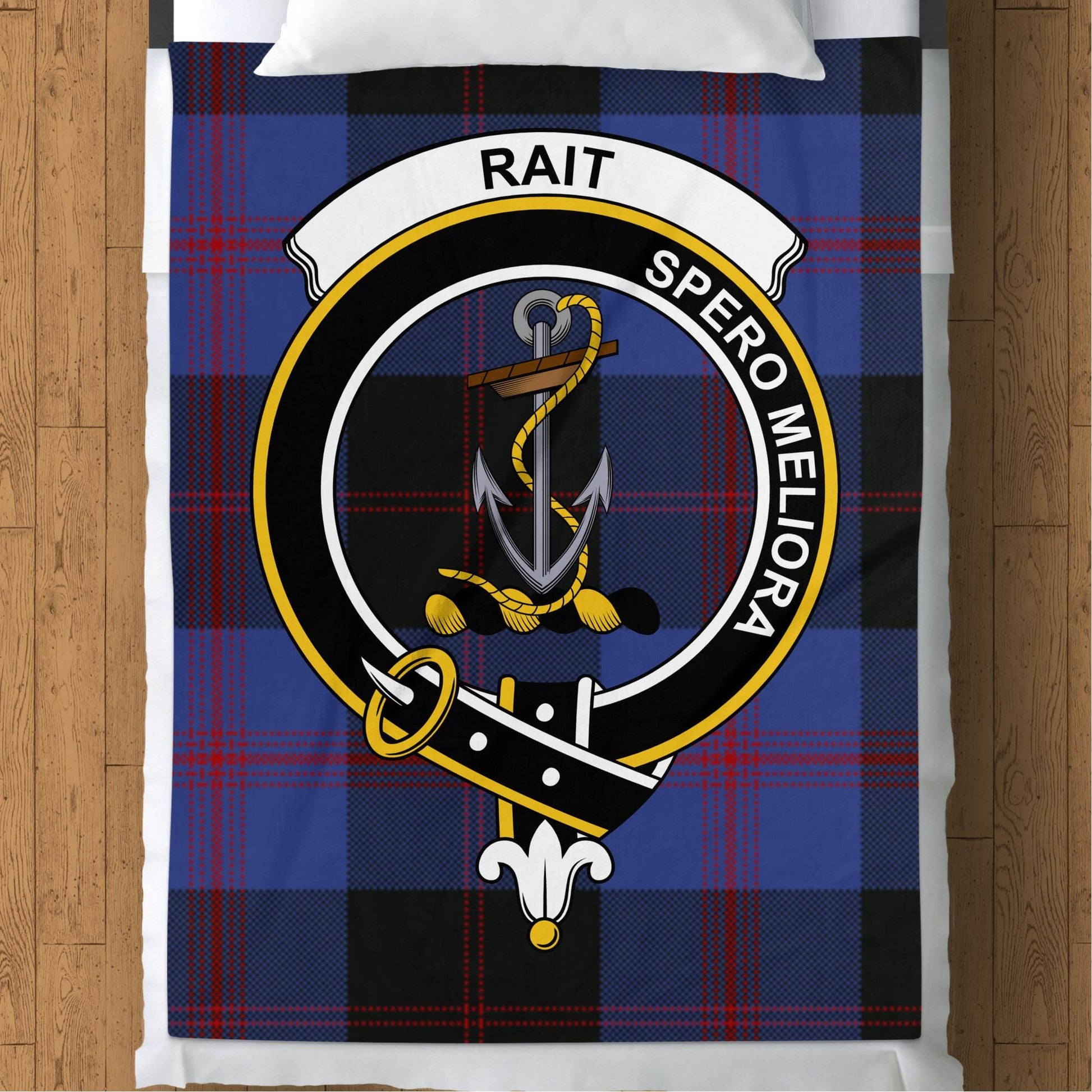 Scottish Clan Rait Tartan Throw Blanket