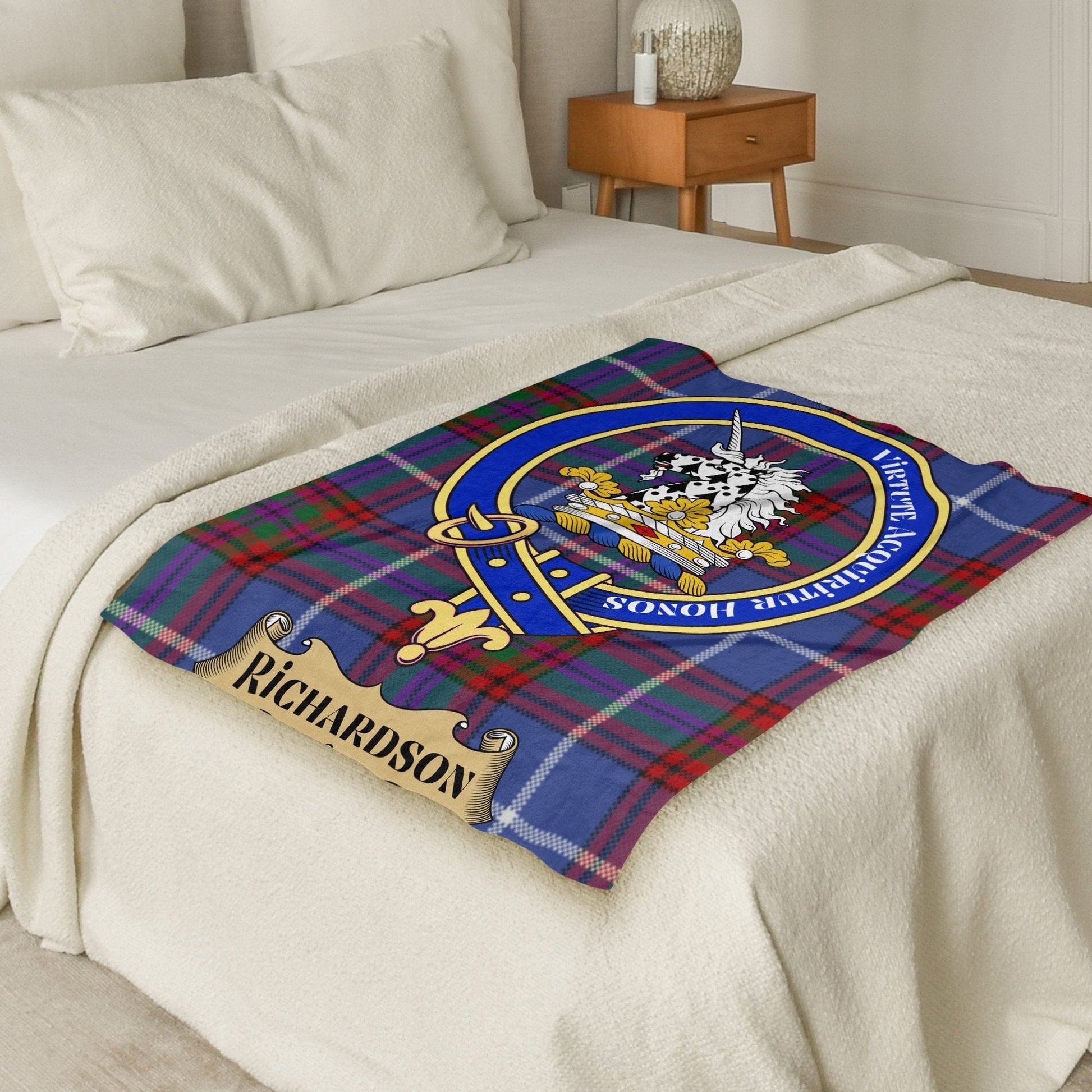 Scottish Clan Richardson Tartan Throw Blanket