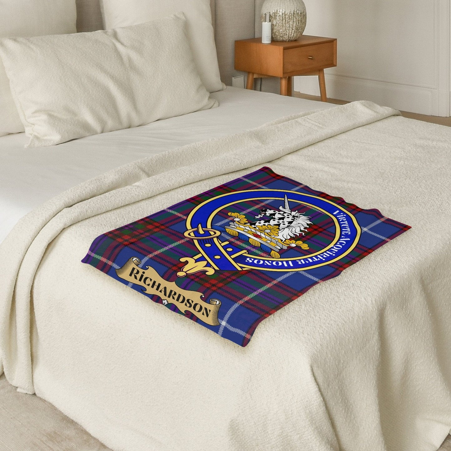 Scottish Clan Richardson Tartan Throw Blanket