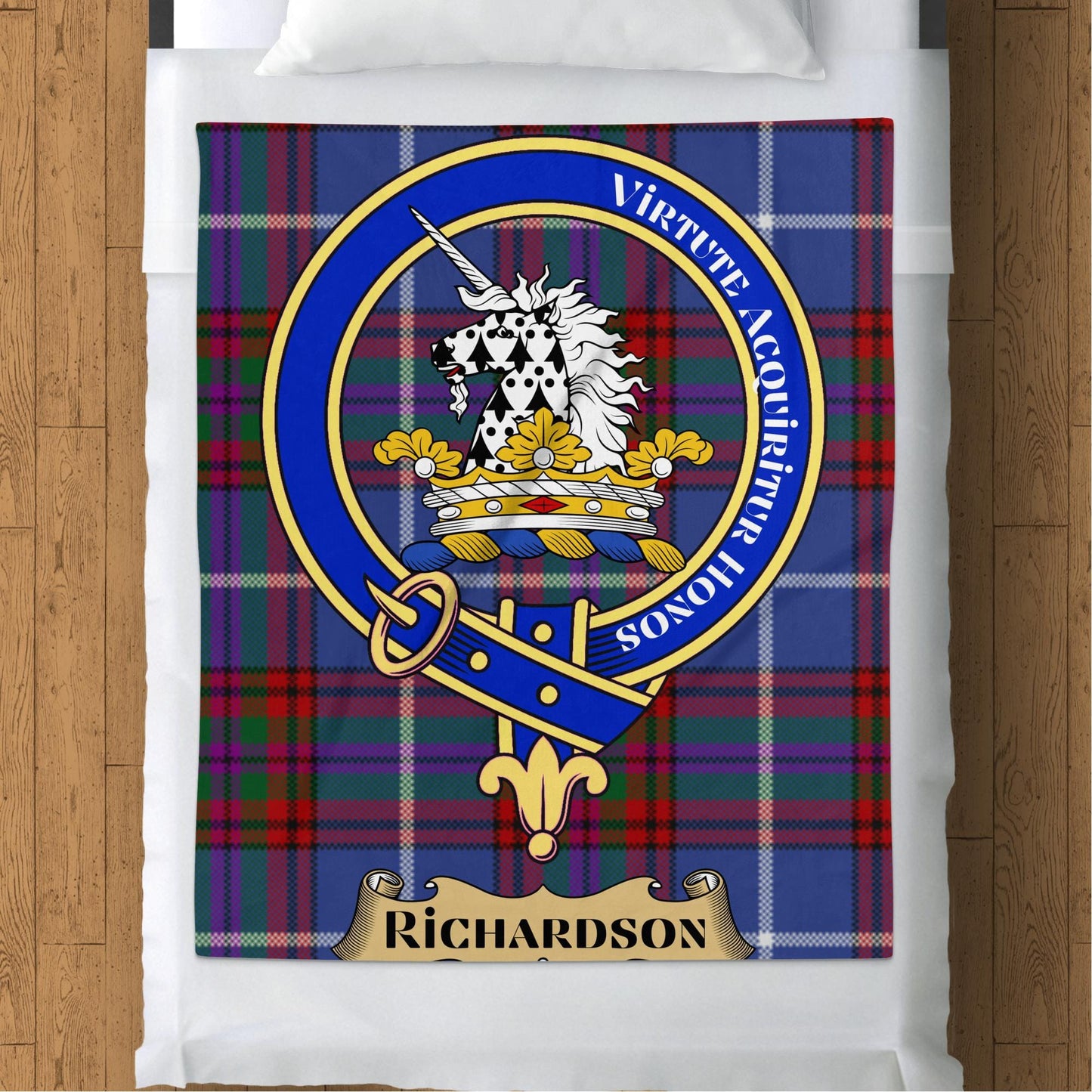 Scottish Clan Richardson Tartan Throw Blanket