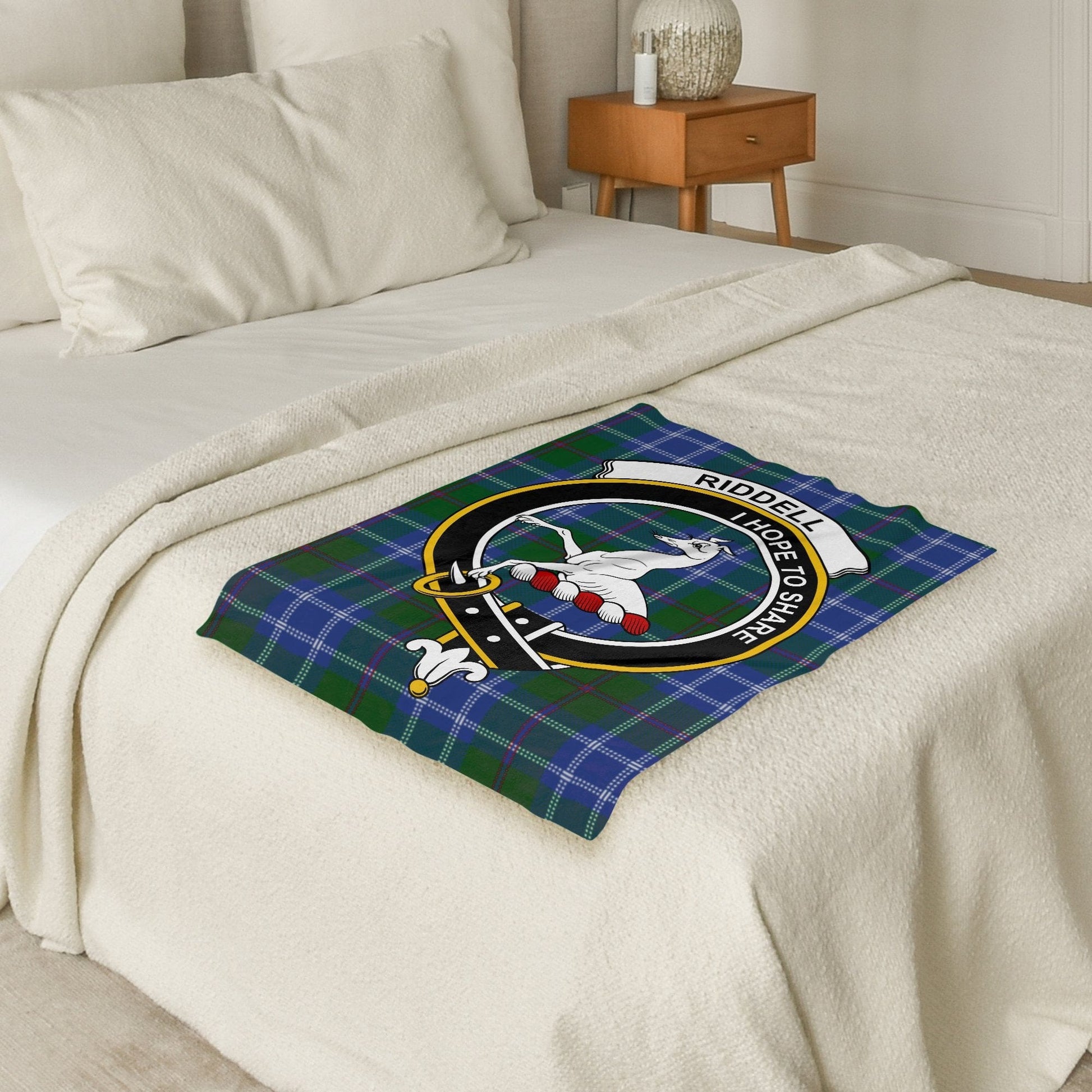 Scottish Clan Riddell Tartan Plaid Throw Blanket