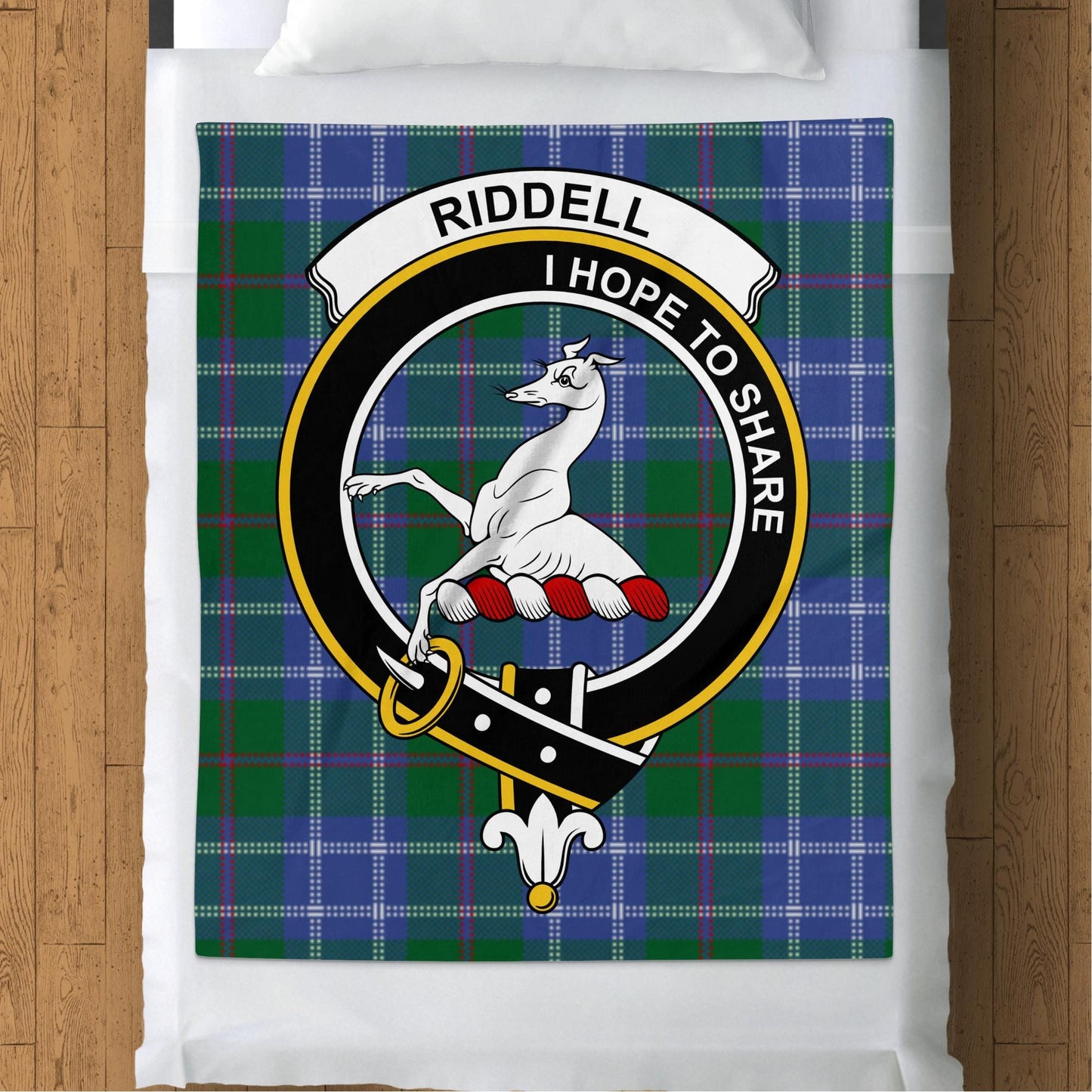 Scottish Clan Riddell Tartan Plaid Throw Blanket