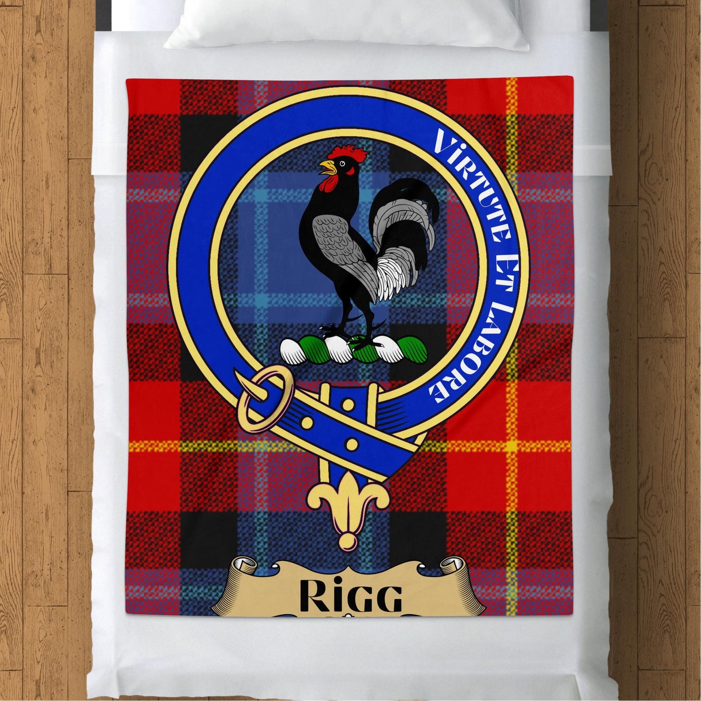 Scottish Clan Rigg Tartan Print Throw Blanket