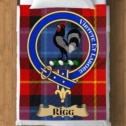 Scottish Clan Rigg Tartan Print Throw Blanket