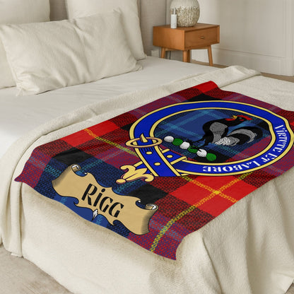 Scottish Clan Rigg Tartan Print Throw Blanket