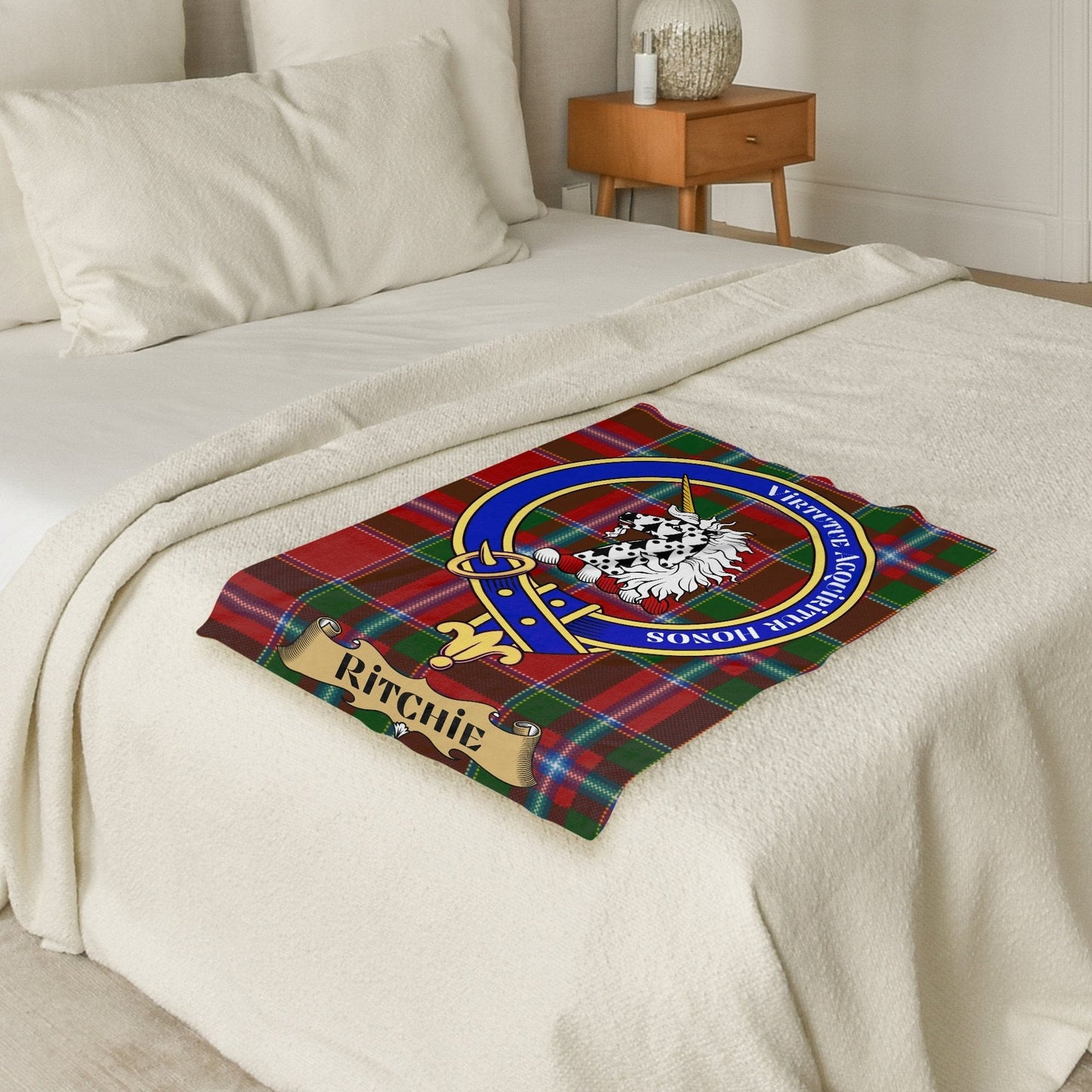 Scottish Clan Ritchie Tartan Throw Blanket