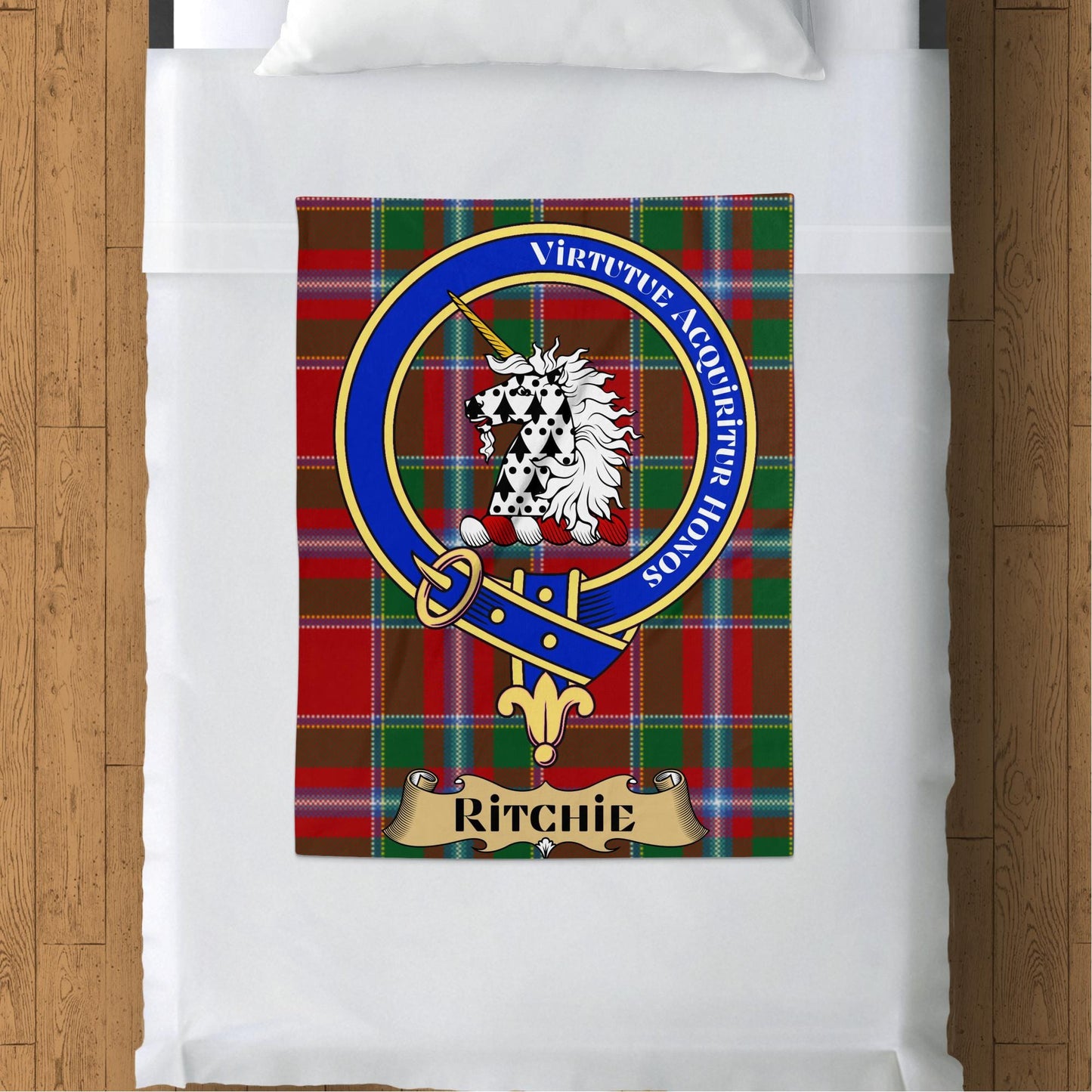 Scottish Clan Ritchie Tartan Throw Blanket