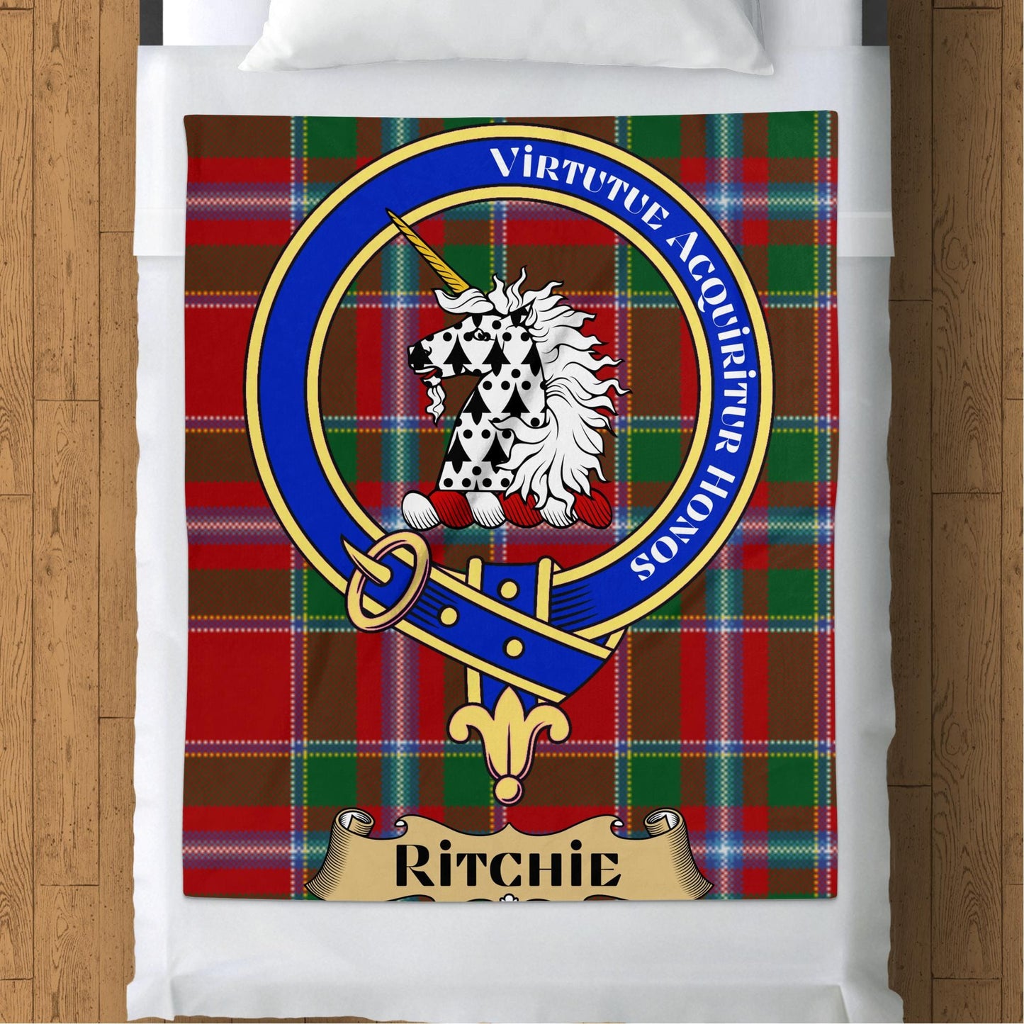 Scottish Clan Ritchie Tartan Throw Blanket