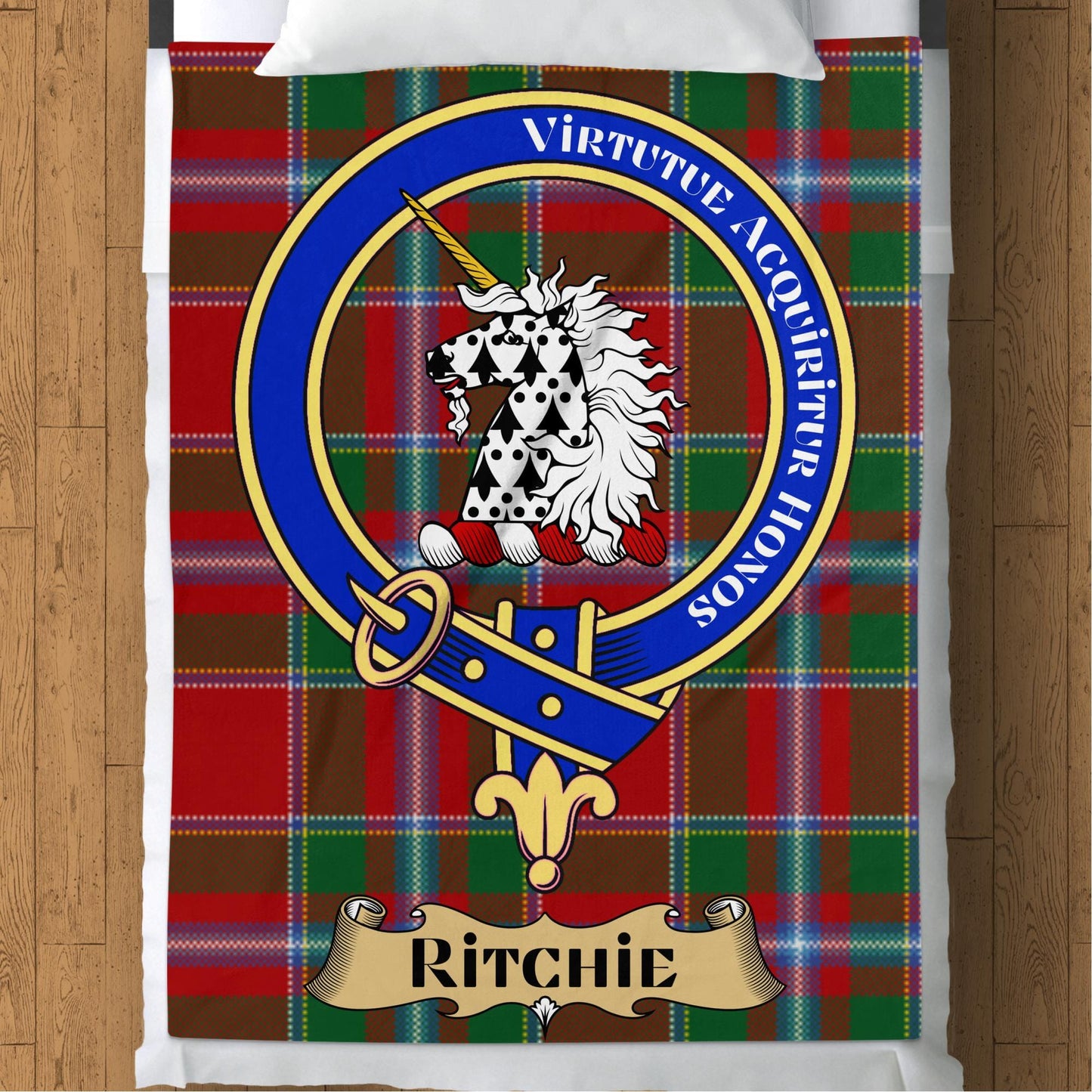 Scottish Clan Ritchie Tartan Throw Blanket