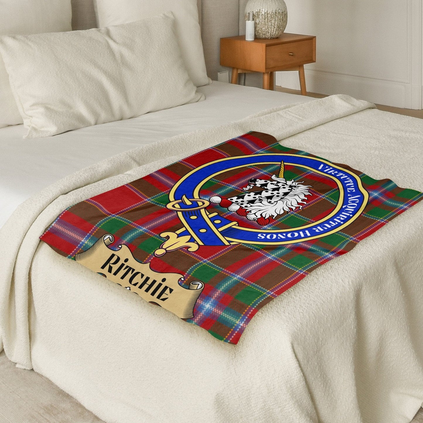 Scottish Clan Ritchie Tartan Throw Blanket