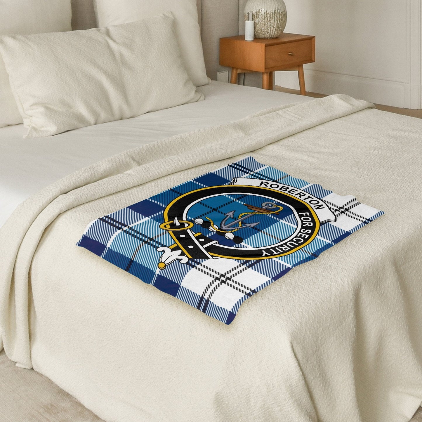 Scottish Clan Roberton Tartan Throw Blanket