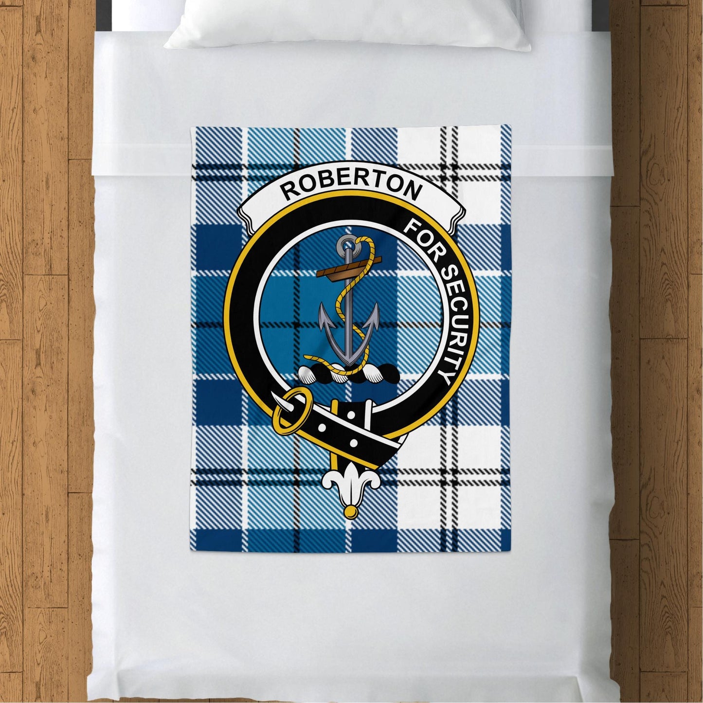 Scottish Clan Roberton Tartan Throw Blanket