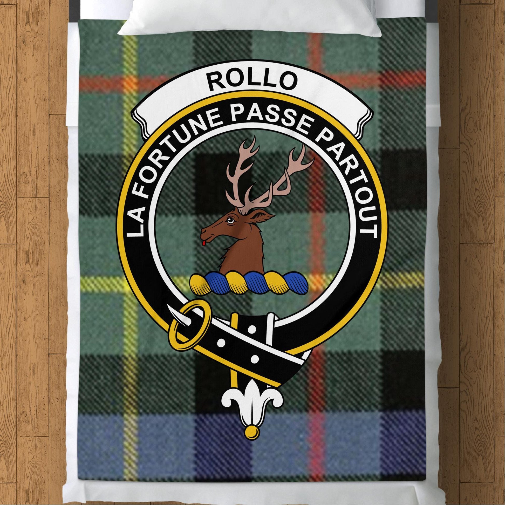 Scottish Clan Rollo Tartan Throw Blanket