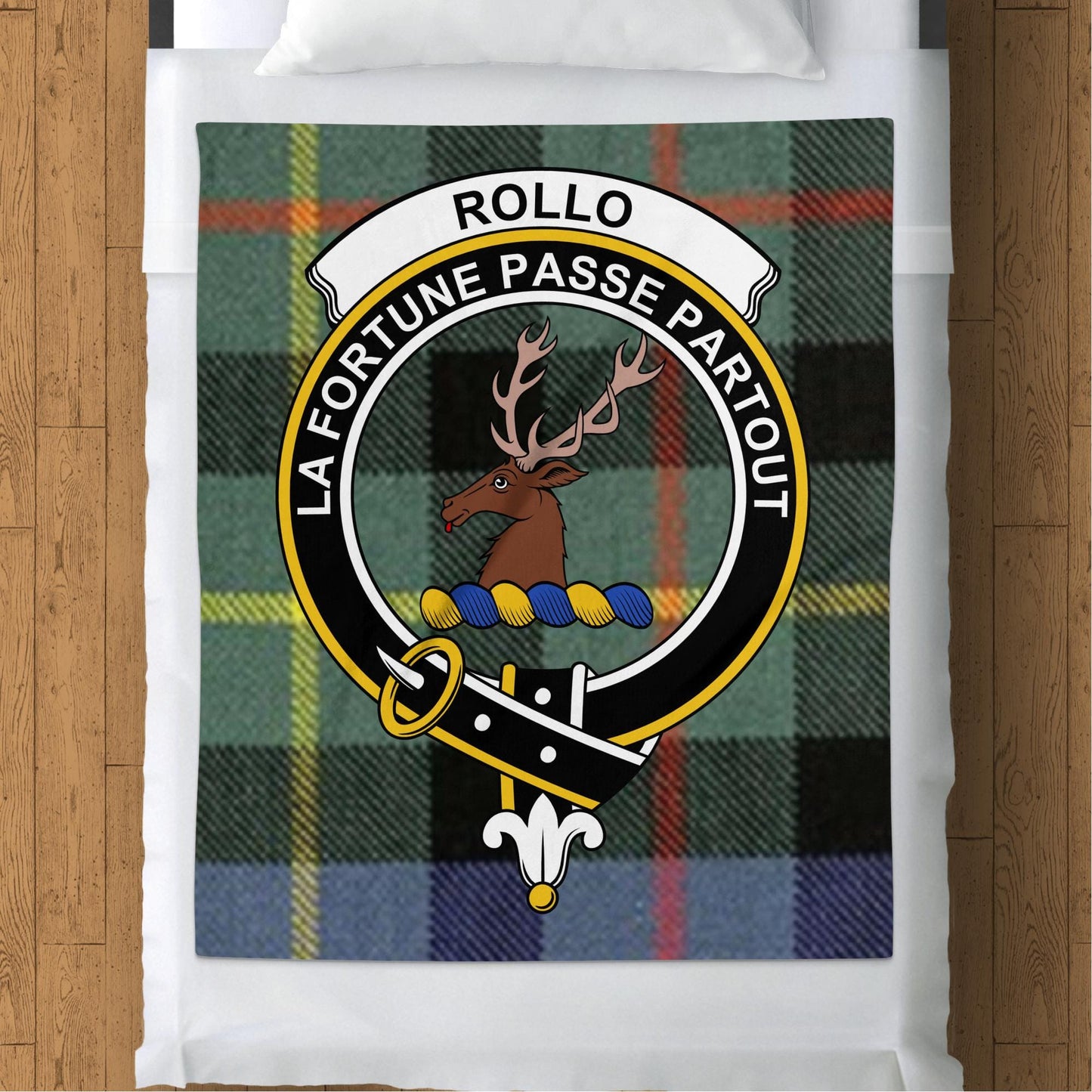 Scottish Clan Rollo Tartan Throw Blanket