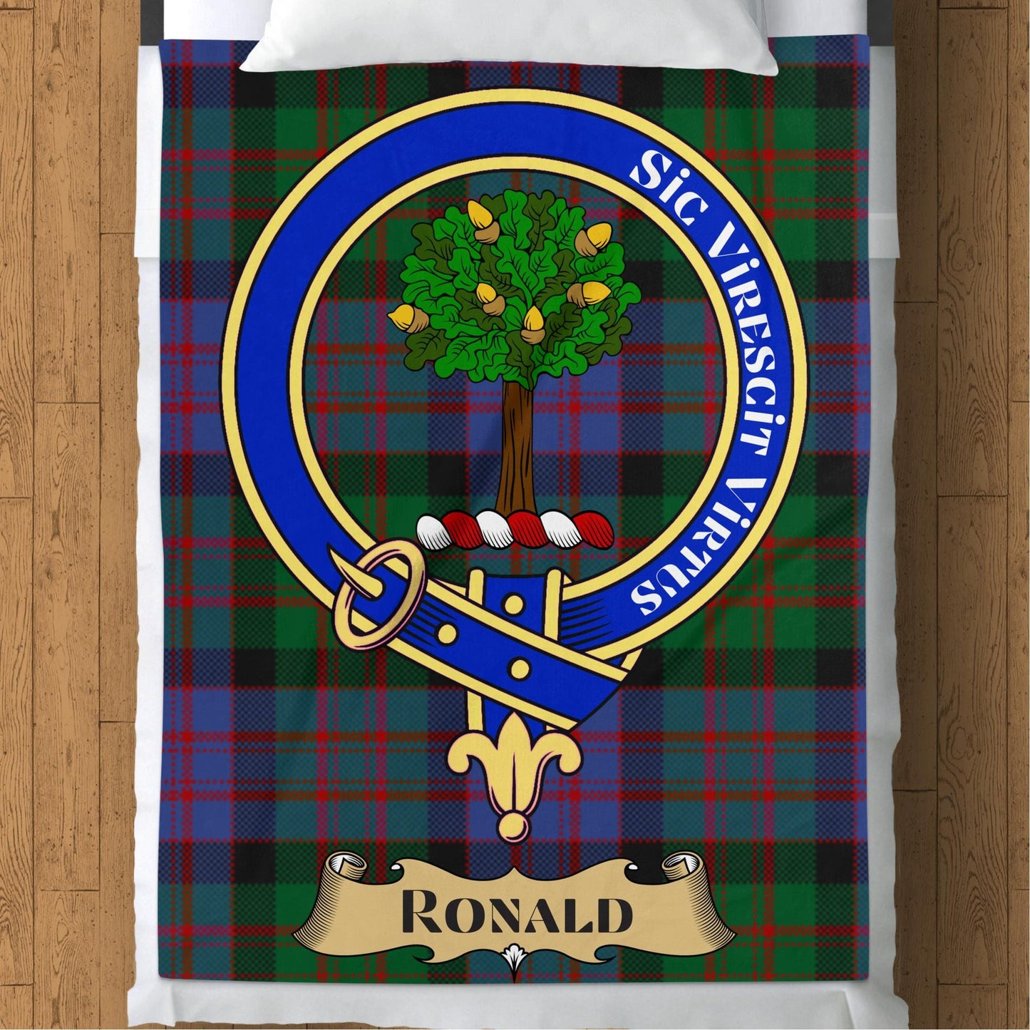 Scottish Clan Ronald Tartan Throw Blanket