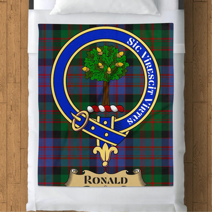 Scottish Clan Ronald Tartan Throw Blanket