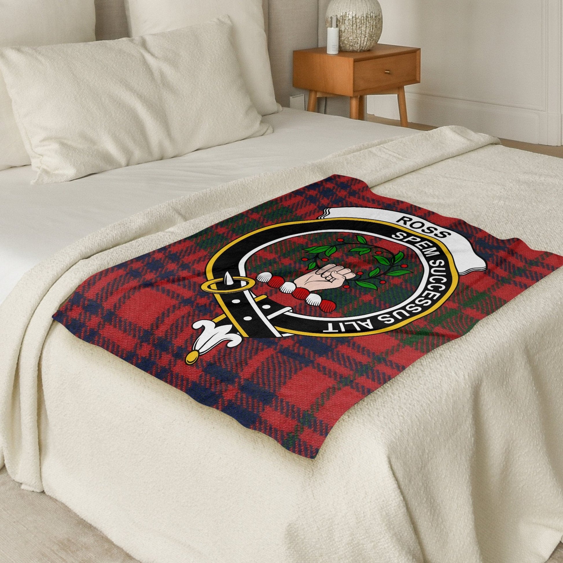 Scottish Clan Ross Tartan Throw Blanket