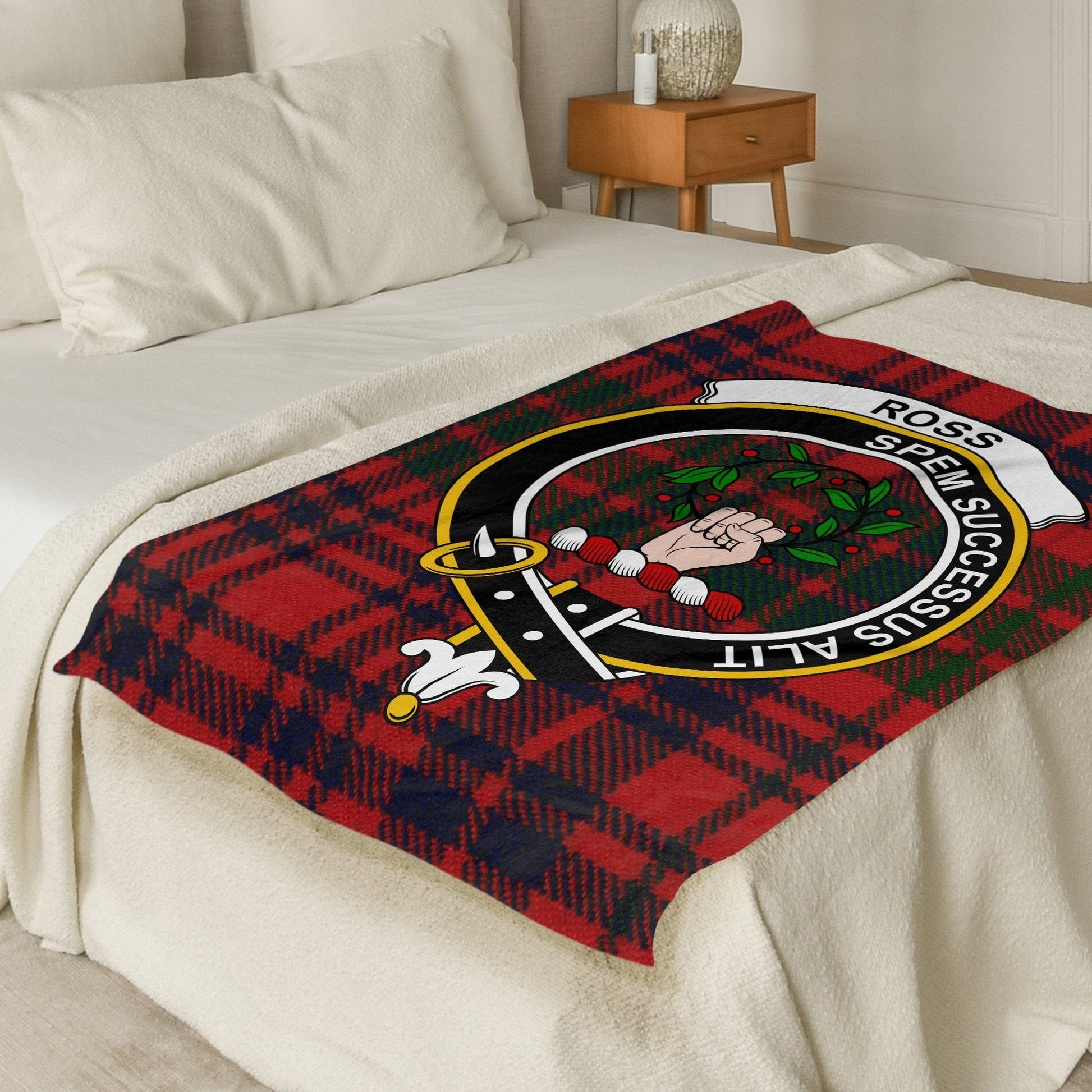 Scottish Clan Ross Tartan Throw Blanket