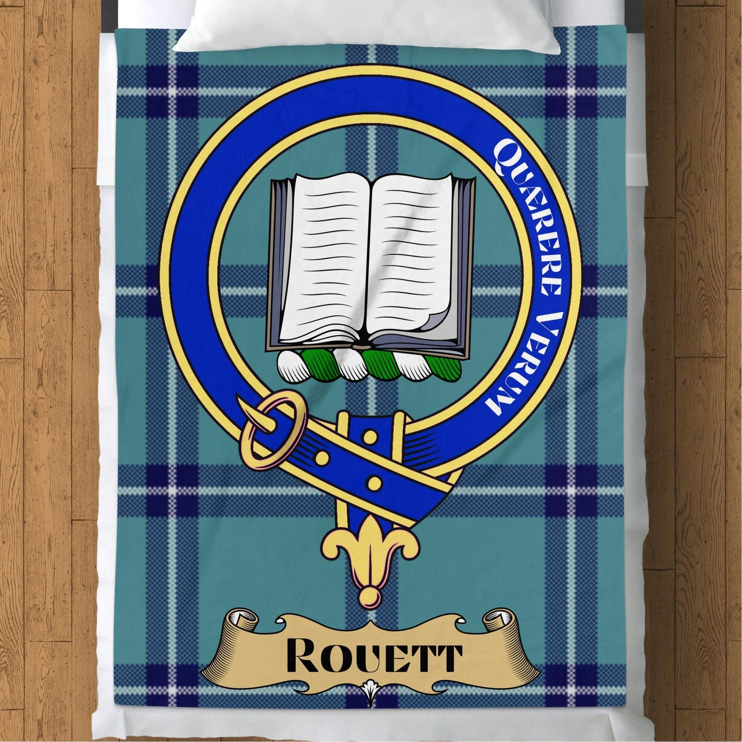 Scottish Clan Rouett Tartan Throw Blanket