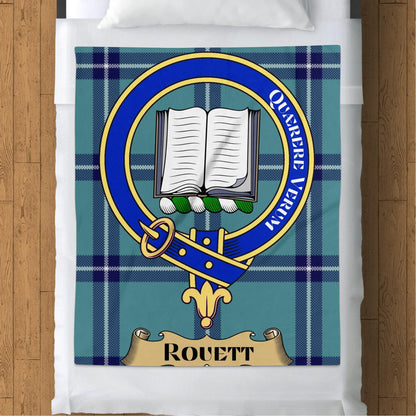 Scottish Clan Rouett Tartan Throw Blanket