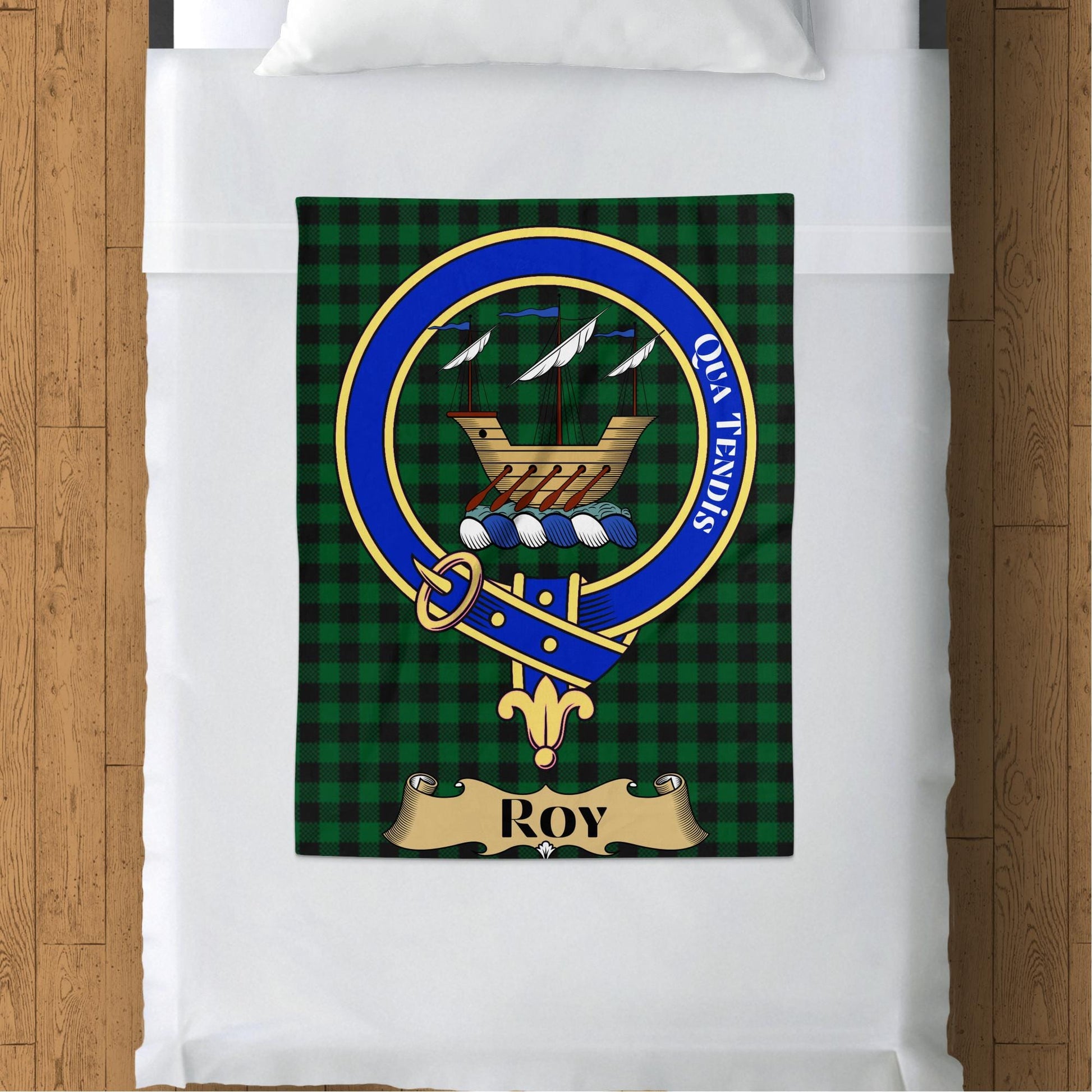 Scottish Clan Roy Tartan Plaid Throw Blanket