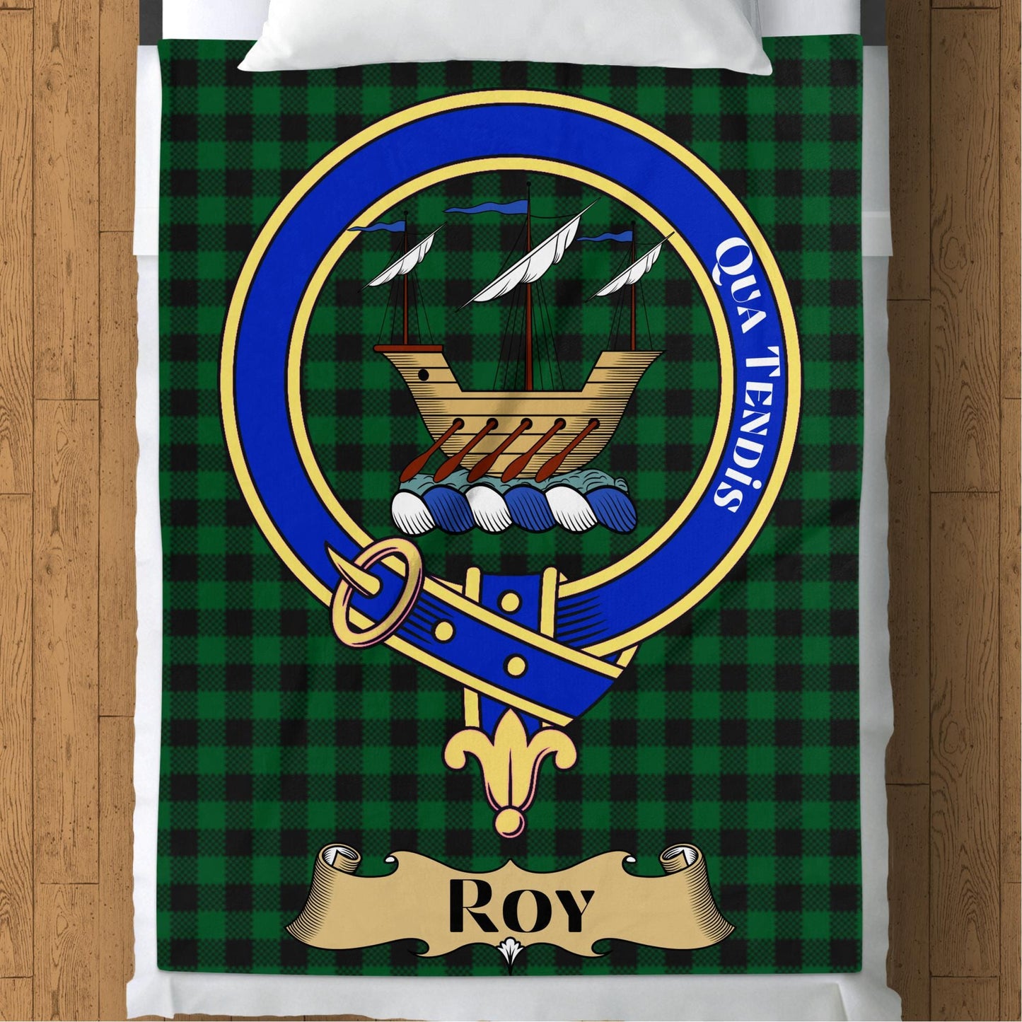 Scottish Clan Roy Tartan Plaid Throw Blanket