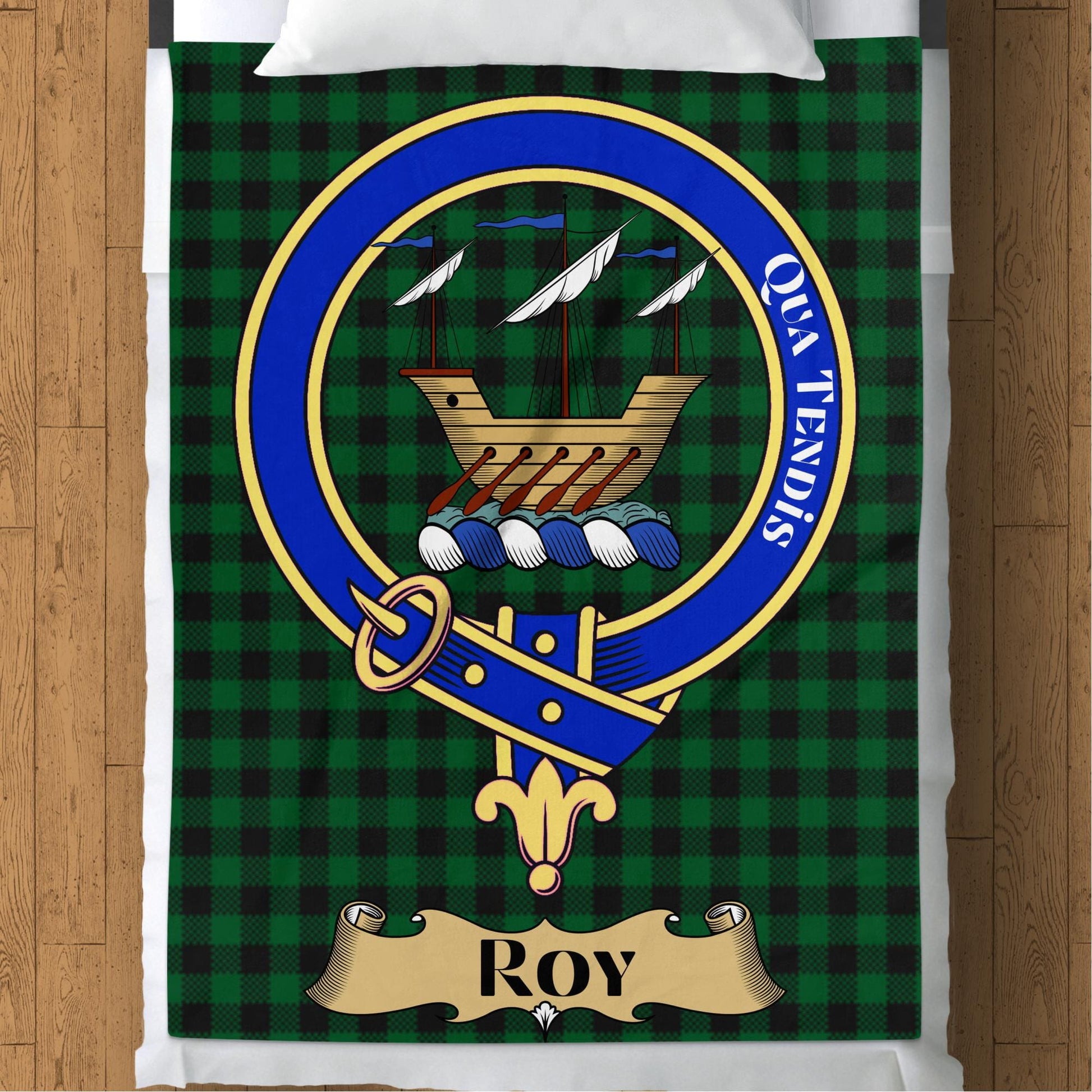 Scottish Clan Roy Tartan Plaid Throw Blanket