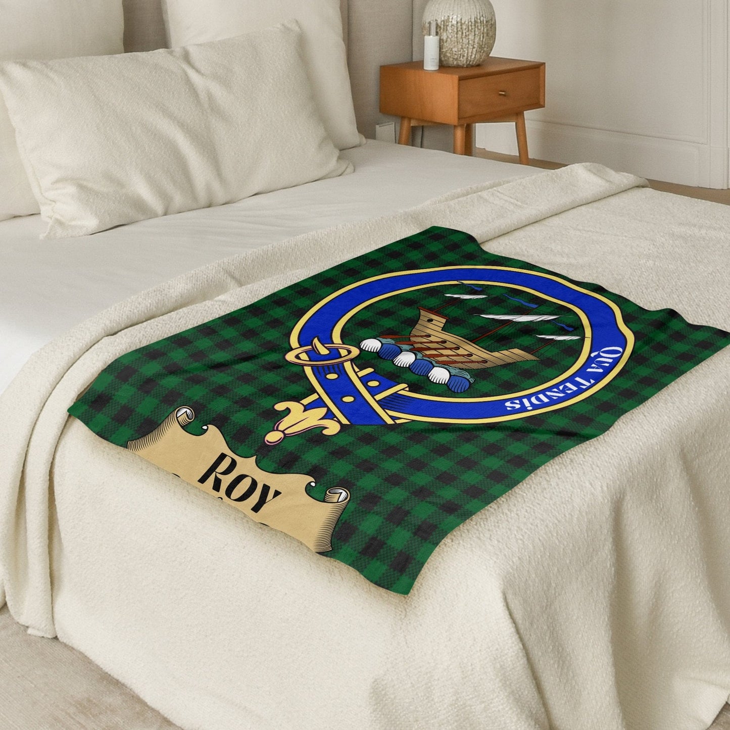 Scottish Clan Roy Tartan Plaid Throw Blanket