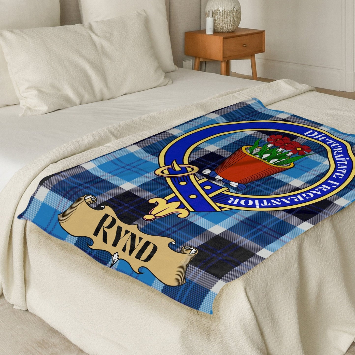 Scottish Clan Rynd Tartan Plaid Throw Blanket