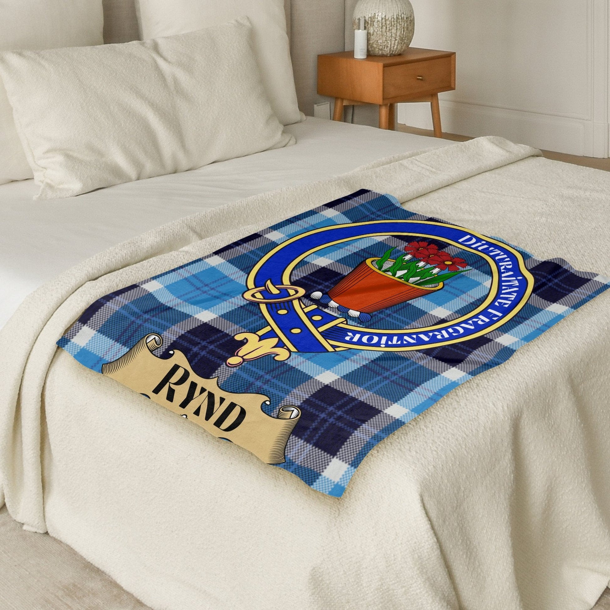 Scottish Clan Rynd Tartan Plaid Throw Blanket