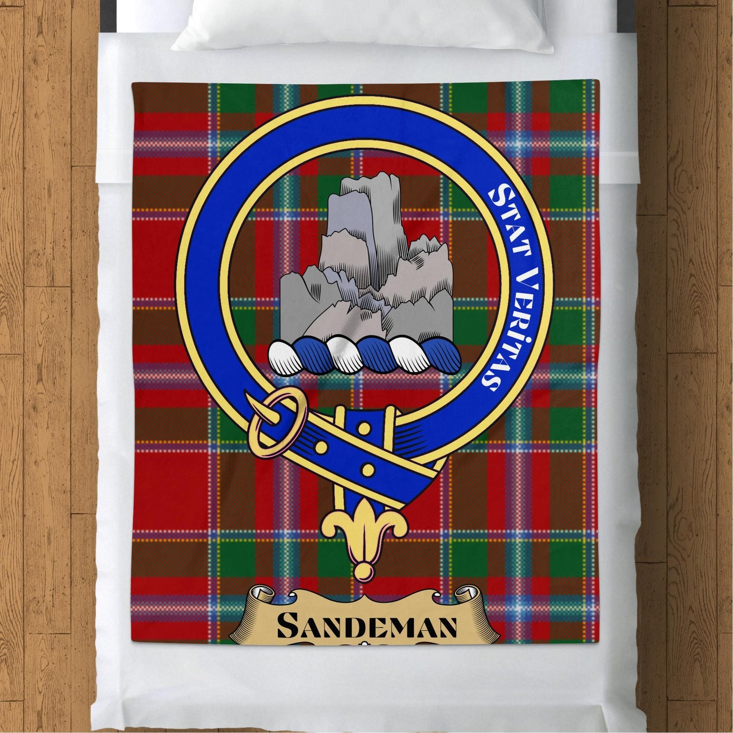 Scottish Clan Sandeman Tartan Throw Blanket