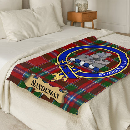 Scottish Clan Sandeman Tartan Throw Blanket