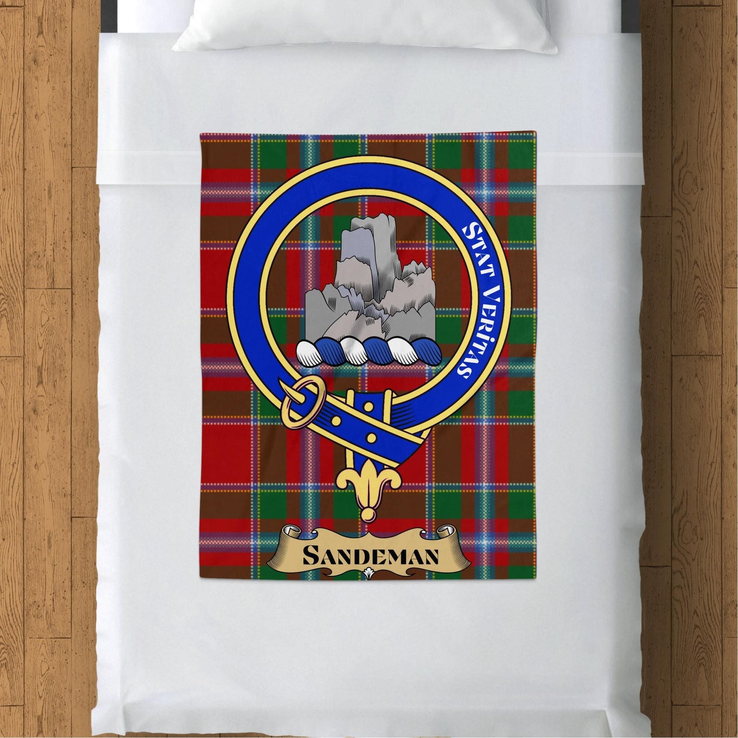 Scottish Clan Sandeman Tartan Throw Blanket