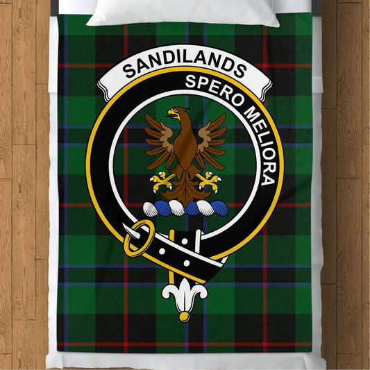 Scottish Clan Sandilands Tartan Throw Blanket