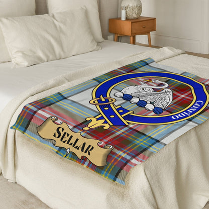 Scottish Clan Sellar Tartan Throw Blanket