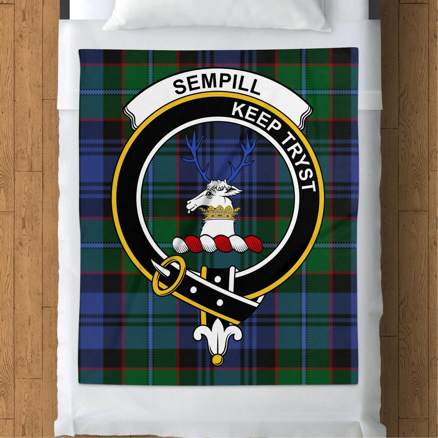 Scottish Clan Sempill Tartan Throw Blanket