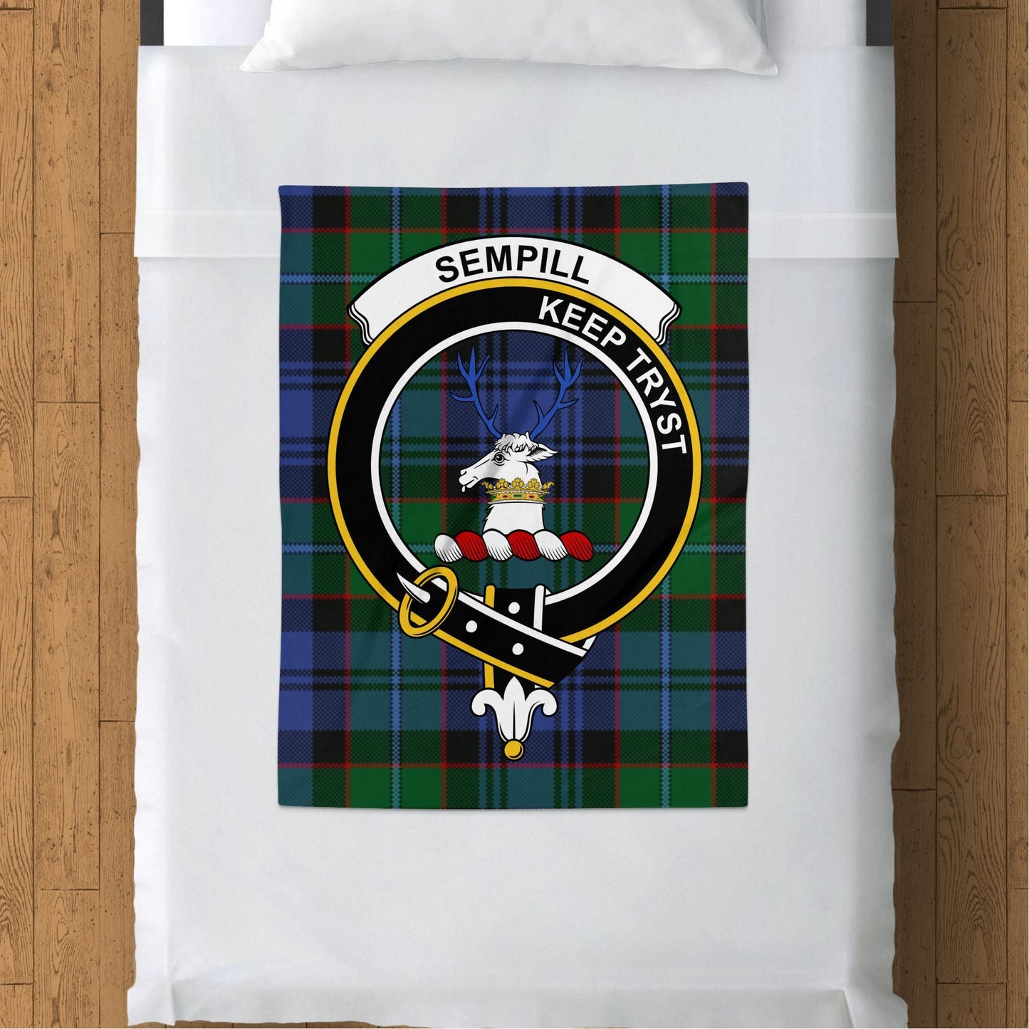 Scottish Clan Sempill Tartan Throw Blanket