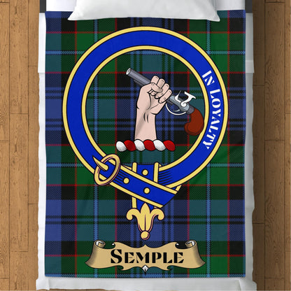 Scottish Clan Semple Tartan Throw Blanket