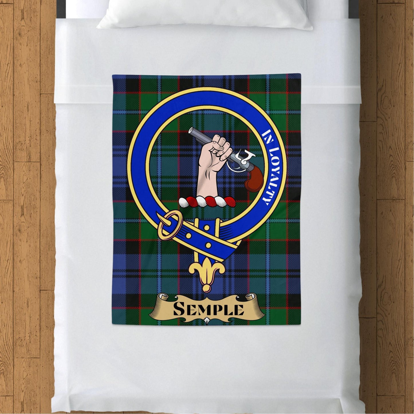 Scottish Clan Semple Tartan Throw Blanket