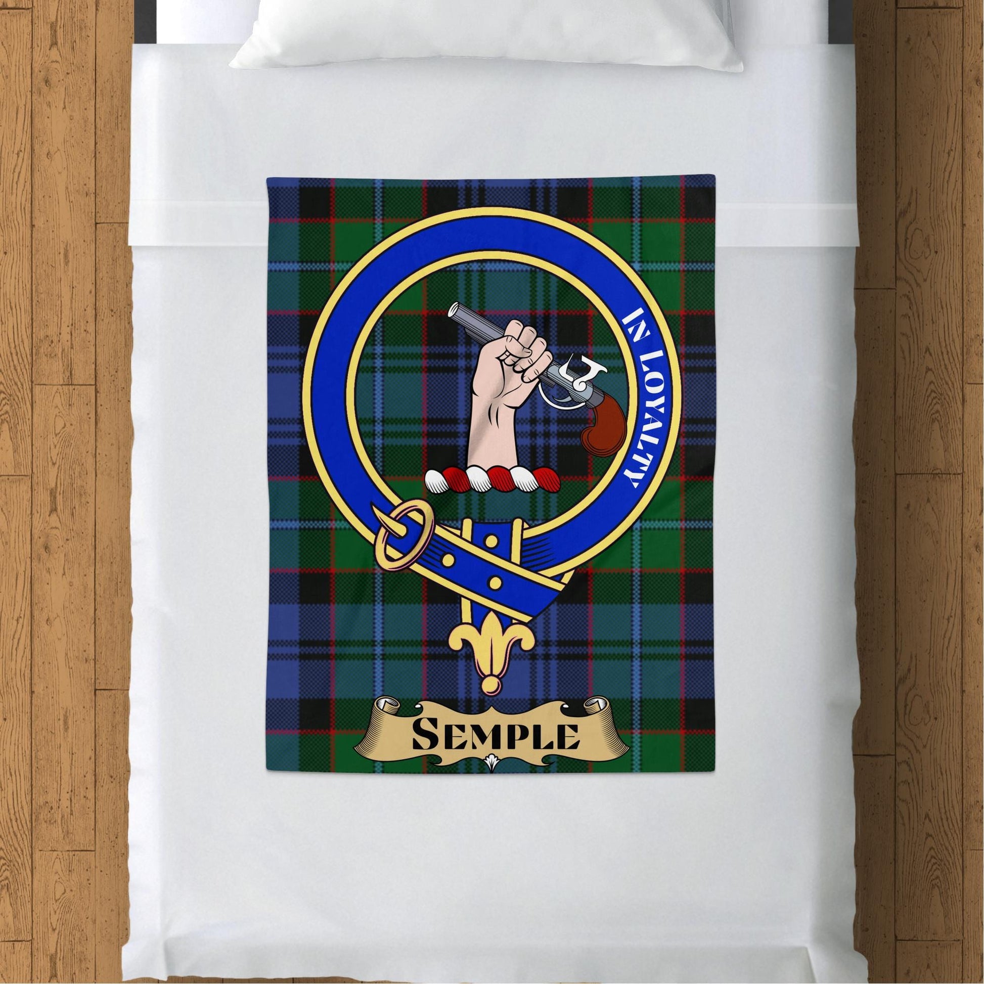 Scottish Clan Semple Tartan Throw Blanket