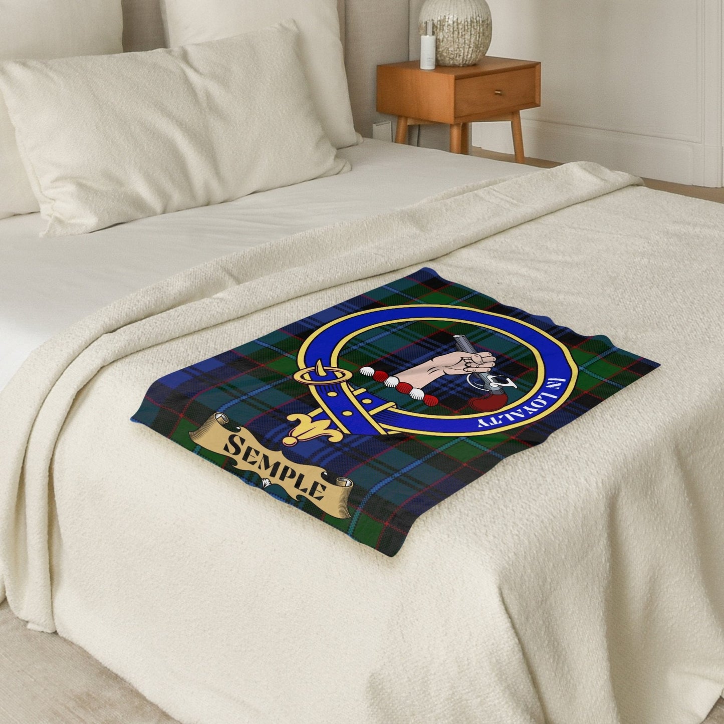 Scottish Clan Semple Tartan Throw Blanket