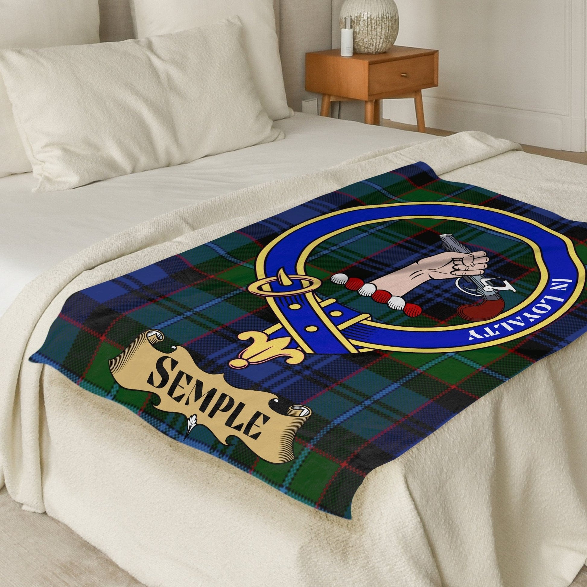 Scottish Clan Semple Tartan Throw Blanket