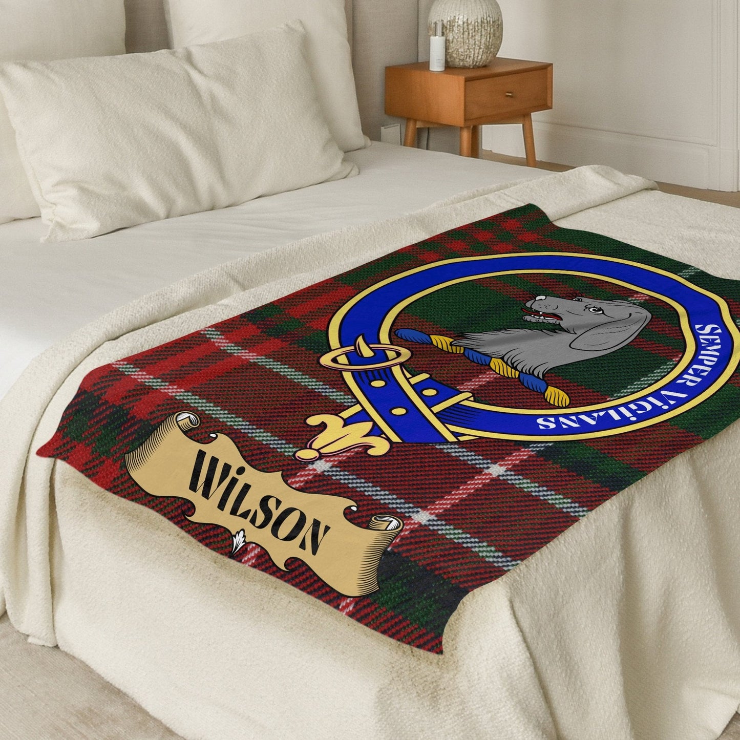 Scottish Clan Wilson Tartan Throw Blanket