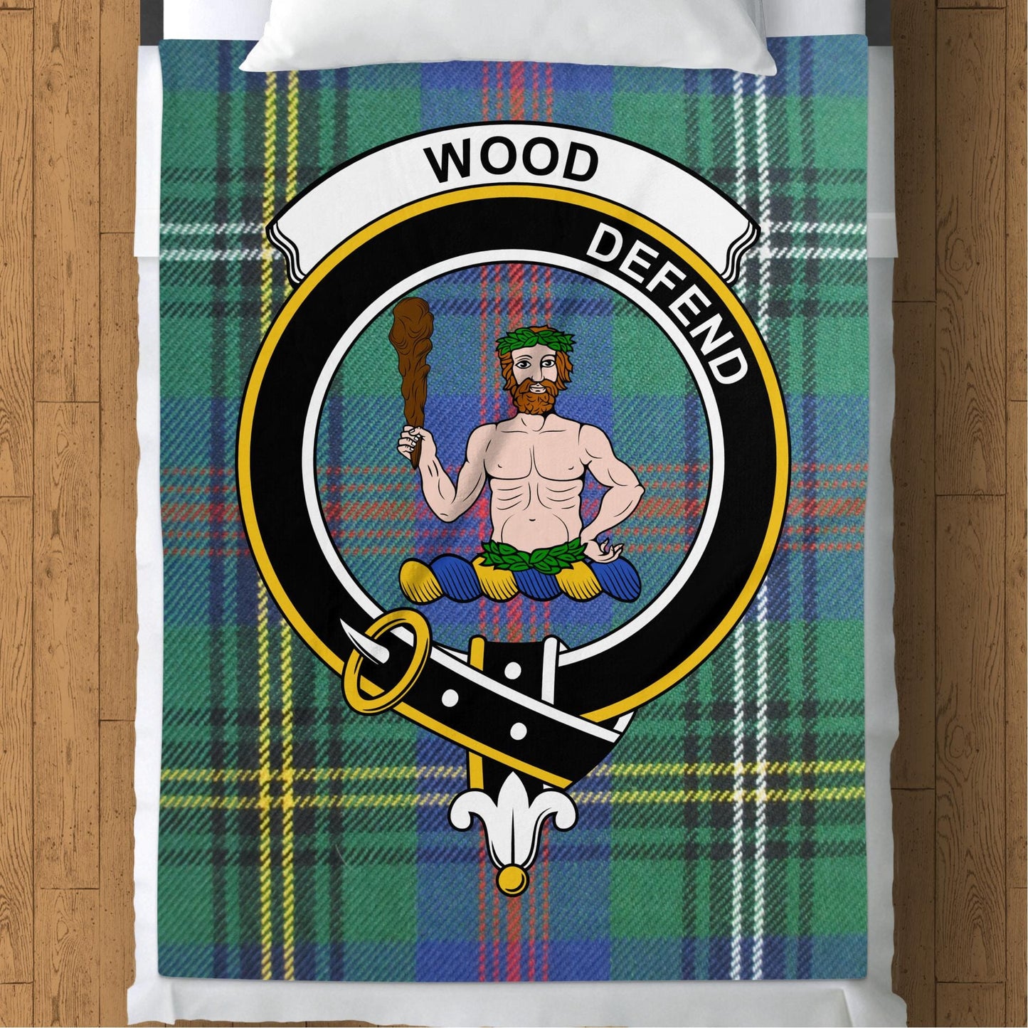 Scottish Clan Wood Tartan Throw Blanket