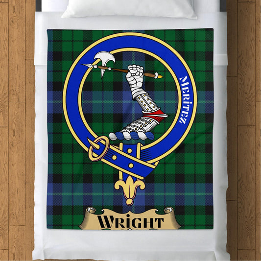 Scottish Clan Wright Tartan Throw Blanket