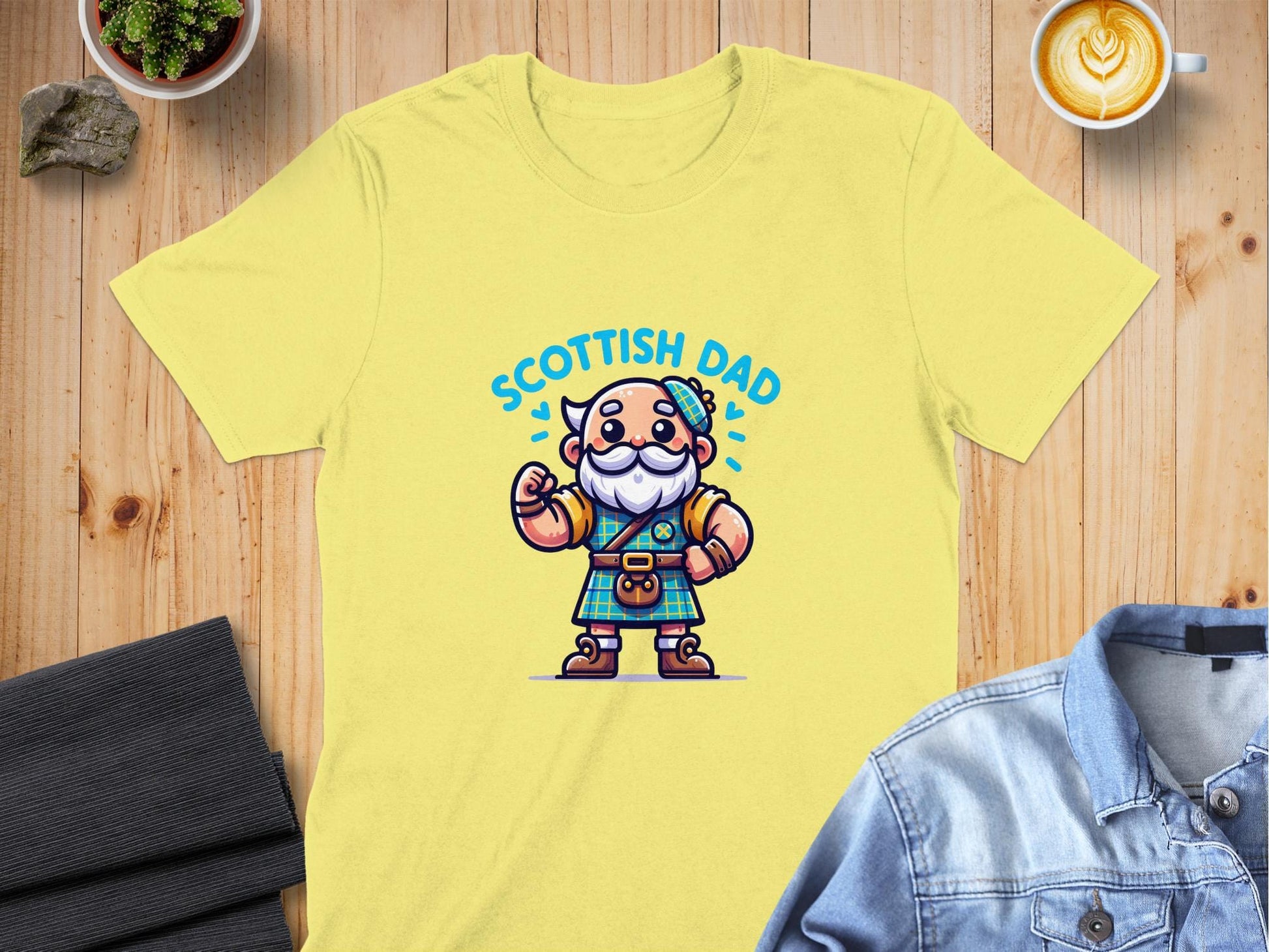 Scottish Dad Strong and Proud Illustration T-Shirt