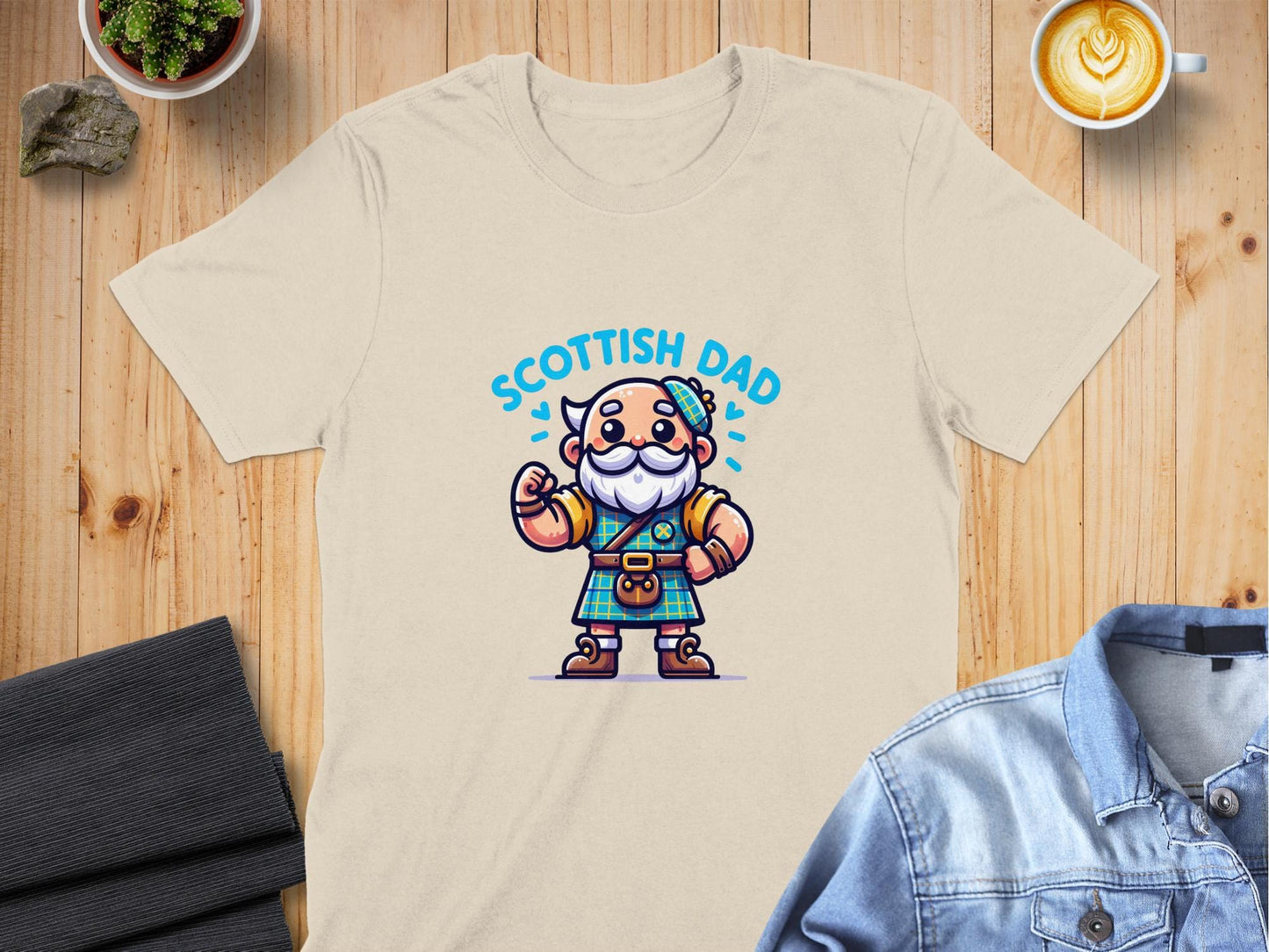 Scottish Dad Strong and Proud Illustration T-Shirt