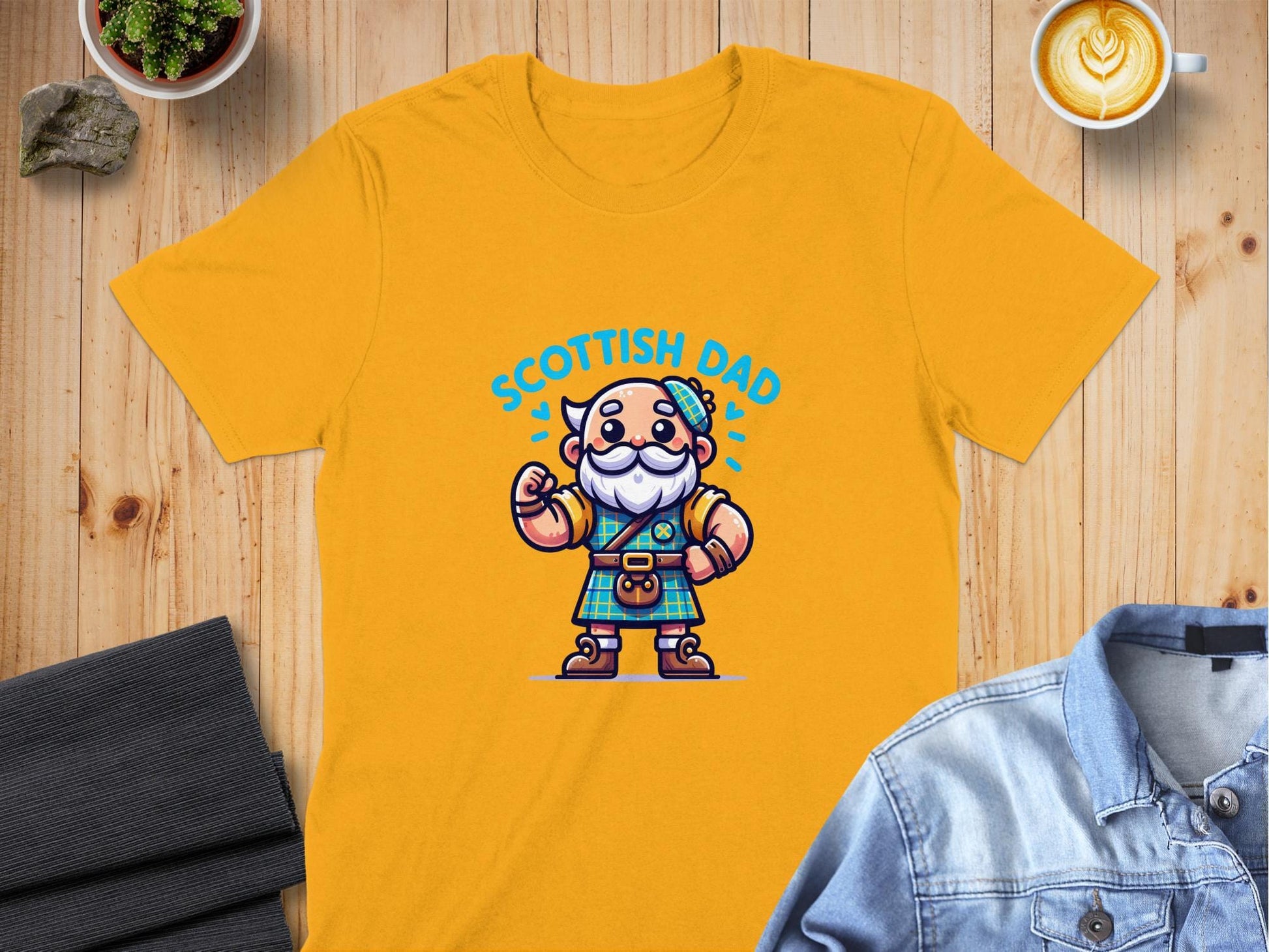 Scottish Dad Strong and Proud Illustration T-Shirt