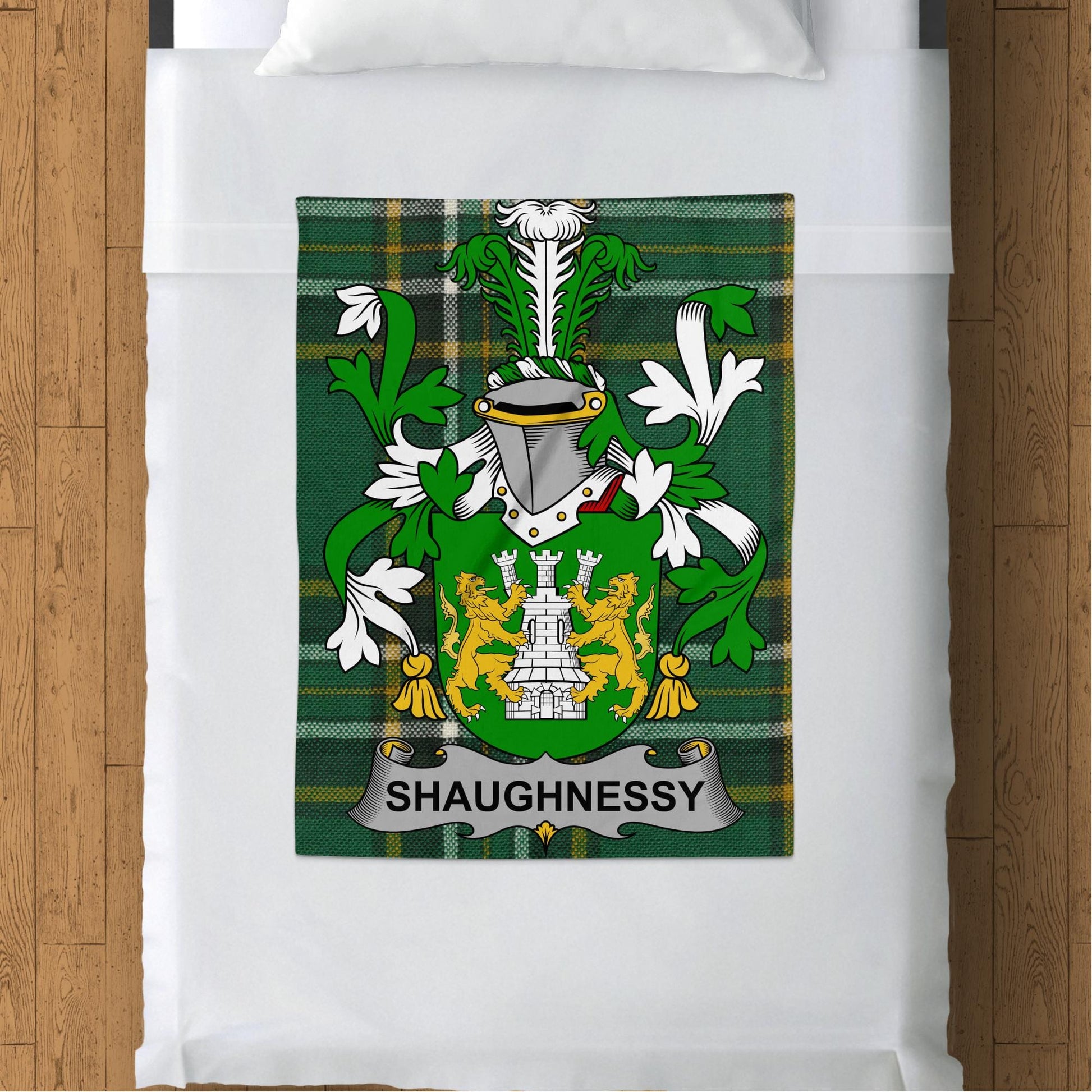 Shaughnessy Surname Irish Tartan Throw Blanket